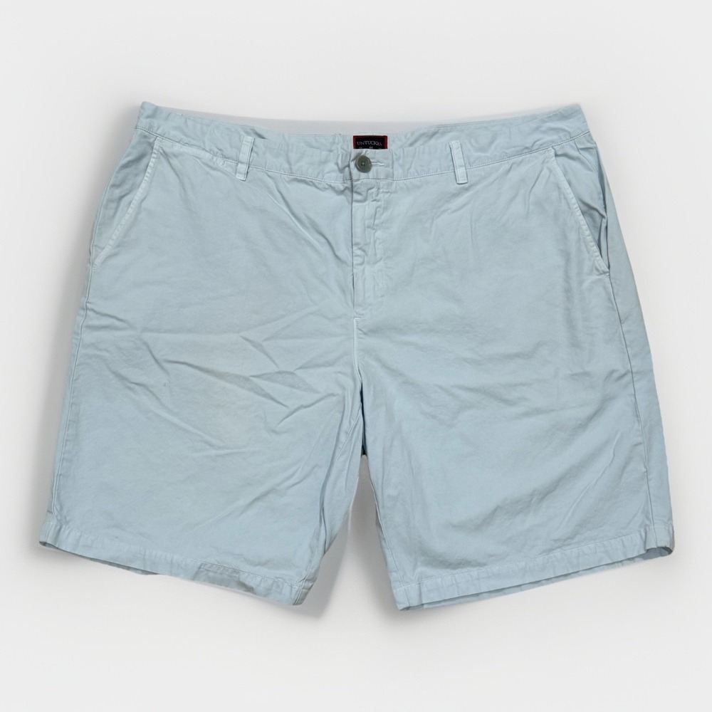 Untuckit Mens 44‎ Oxford Chino Zip Pocket Shorts Light Blue 100% Cotton * Read